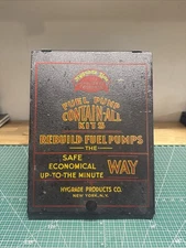 Vintage 1930’s Hygrade Line Fuel Pump Parts Cabinet Counter Top Display Sign