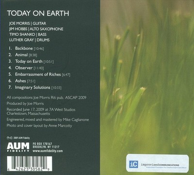 JOE MORRIS (GUITAR) - TODAY ON EARTH [DIGIPAK] NEW CD
