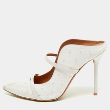 Malone Souliers Maureen Size 39 White Canvas Mules