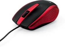 Verbatim Wired USB Computer Mouse - Corded for Laptops and PCs Red 