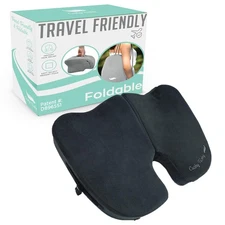 Premium Foldable Travel Seat Cushion - for Relief of Lower Back, Sciatic, But...