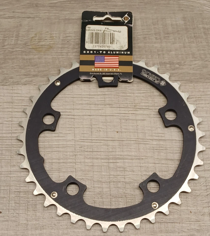 Plato Origin8 38 T 110 BCD 5 pernos 8/9/10 velocidades aleación negro/plateado rampa/fijado Foto 2 de 2