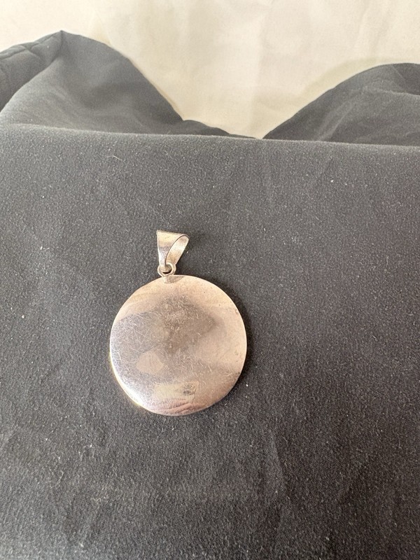 Sterling Silver 925 Round Pendant 2in 12.6g No Stone Silver Jewelry
