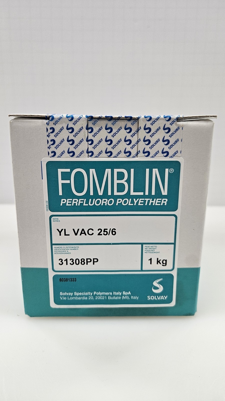 Fluido bomba de vacío Solvay Fomblin 25/6 • 1 kg .5 L《sellado de fábrica》Precio de venta