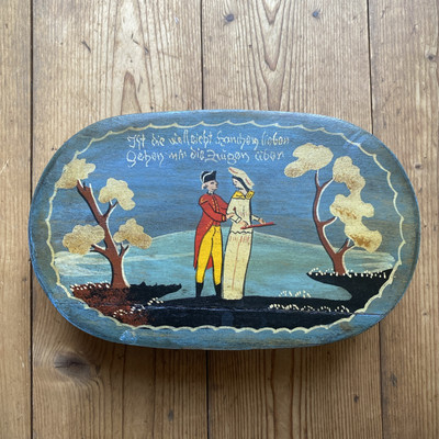 Handbemalte Spanschachtel Mit Spruch Aufbewahrung Box Schatulle Vintage