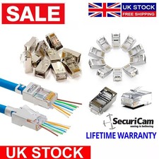 RJ45 UTP GOLD PLATED PASSTHROUGH CAT6 CAT5e NETWORK CABLE CONNECTOR WHOLESALE