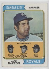 1974 Topps Charlie Lau Harry Dunlop Jack McKeon Galen Cisco #166 8yo