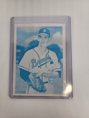RARE CYAN TEST MULTIPLE ERROR 1979 TCMA BASEBALL   CARD WARREN SPHAN BRAVES