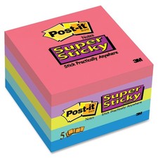 3M 6545SSUC Post-it Super Sticky 3x3 Pads 90 Sheets Assorted