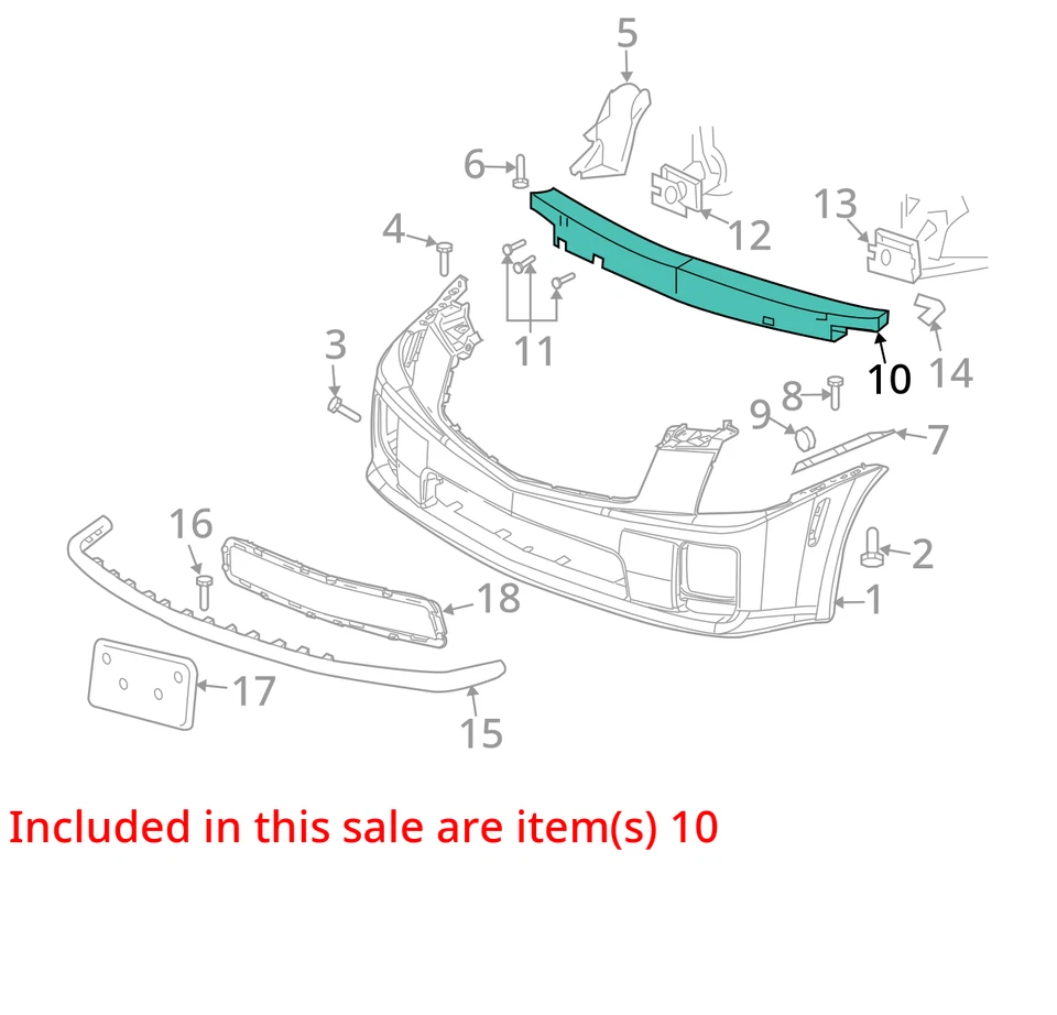 Used Front Bumper Reinforcement Front fits: 2003 Cadillac Cts Front Grade A Foto 3 de 4