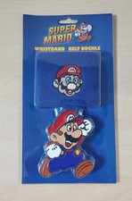 Brand New  Sealed Super Mario Belt Buckle  Wristband Set Classic Nintendo