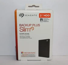 Seagate Backup Plus Slim USB 3.0 2TB External Hard Drive - Black STHN2000400