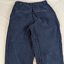 Free People Navy Blue Wide Wale Corduroy Tapered Pants Size 2 High Rise Boho