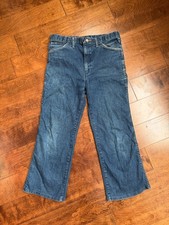 Vtg 70s Wrangler USA Flare Bell Bottom High Rise Jeans Mens 34x32 Blue Denim