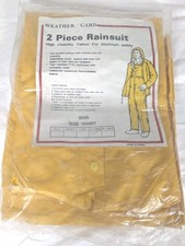 2 Piece Yellow Waterproof Rain Bib Overall Pants Jacket Size X-Large New NIB