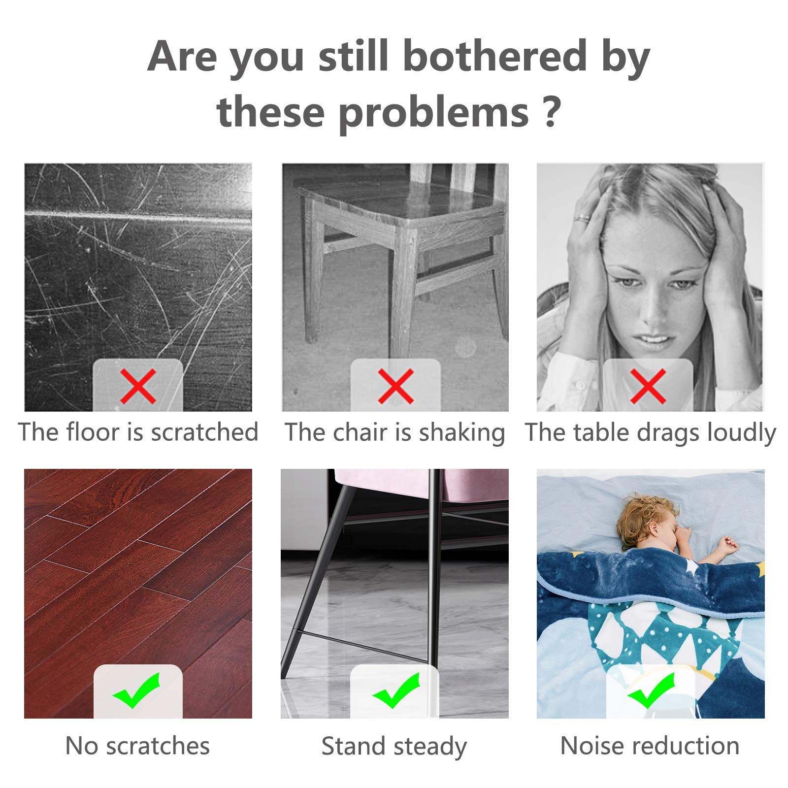 Bonsicoky 20Pcs Round Rubber Furniture Leg Caps 1-1/4/32mm Vinyl Flexible Cha...