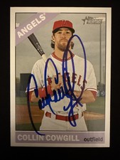 2015 Topps Heritage High Number Collin Cowgill Signed Card 673 Angels Autograph
