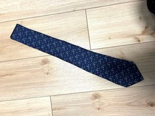 HERMES Tie Navy Character Pattern