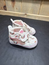 Vans Infant Size 1 Sk8-Hi Crib Shoes Unicorn Rainbow Pink White Rose Gold
