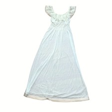 Van Raalte Women's Maxi Nightgown 32 White Sheer Nylon Lace Ruffle Vintage USA