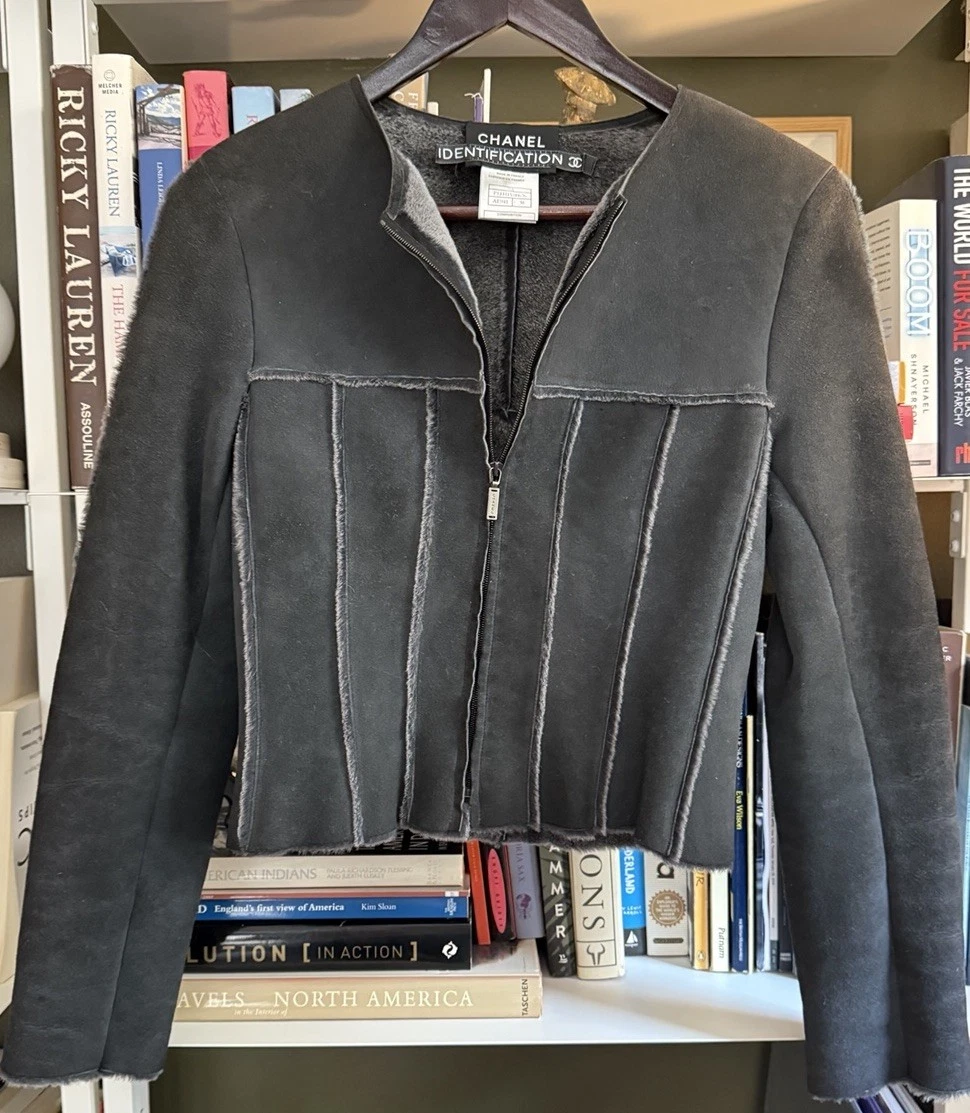 AUTENTICA Giacca Chanel Vintage Pelle di Pecora Shearling EU 38