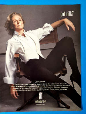 High Heels Magazine Print AD  1  Page Got Milk? Glenn Close Tights Legs Shoes