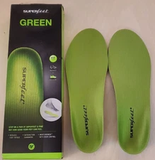 Superfeet GREEN High Arch Orthotic Insoles Size D Men's 7.5-9 Women's 8.5-10 NEW