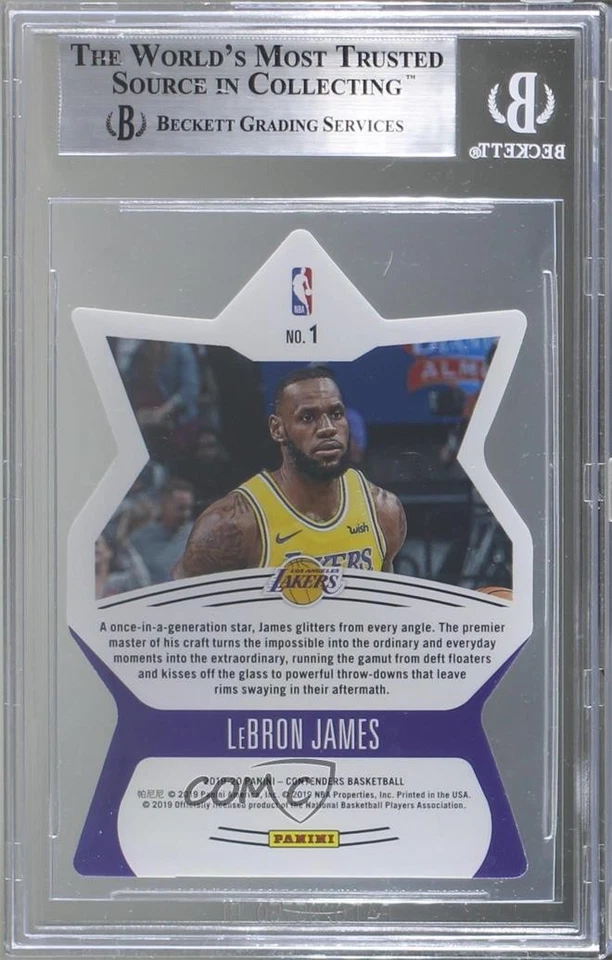 2019-20 Panini Contenders Superstar Die-Cuts LeBron James #1 BGS 9 MINT - Image 2 of 2