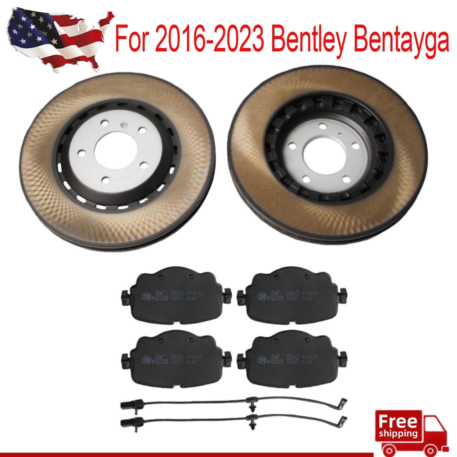 For 2016-2023 Bentley Bentayga 4M0615601N New Rear Brake Pads & Rotors US Stock