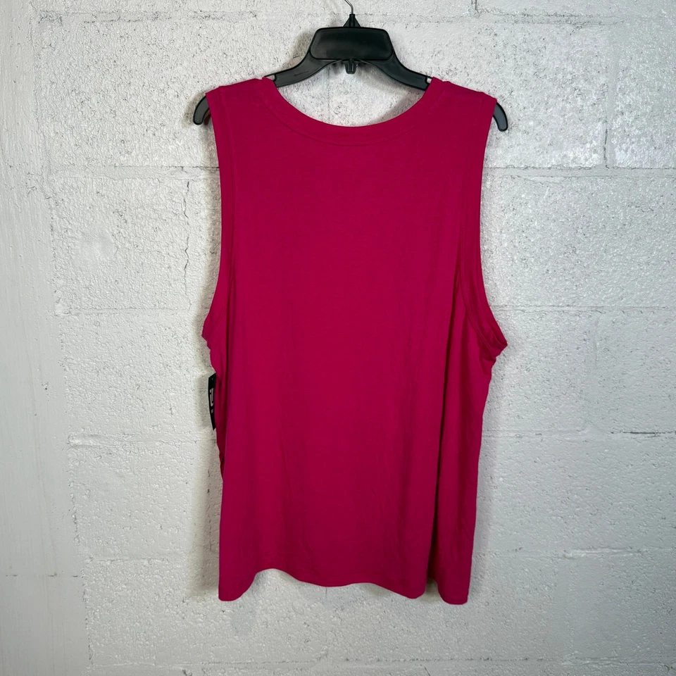 Camiseta sin mangas ID Ideology para mujer fluida abertura lateral tejida fruta del dragón rosa XXL Foto 4 de 4