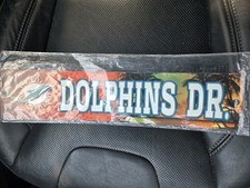 Miami Dolphins NFL Plastic Street Sign "DOLPHINS ROAD" 16 in x 3.75 By RICO