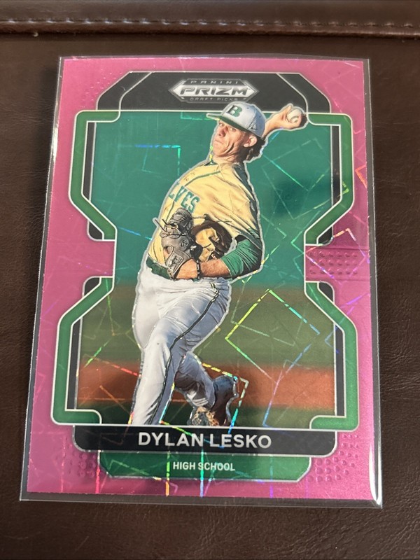 2022 Panini Prizm Draft Picks Neon Pink Velocity SP Dylan Lesko RC Rays