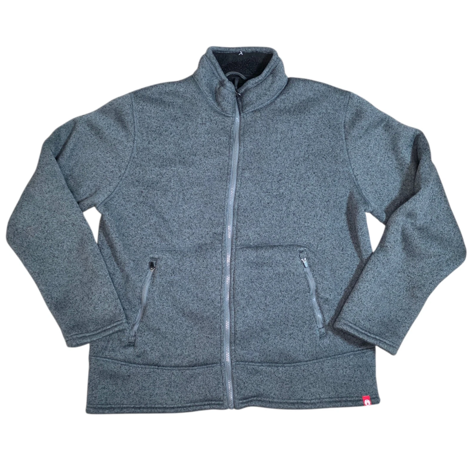 Coleman Mens Jacket L Gray Sherpa Lined Full Zip Outdoor Hiking Coat