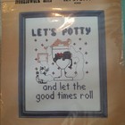 Vtg Patty Ann Creations Counted Cross Stitch Let's Potty Bathroom Needlework Kit — photo 1