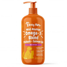 Zesty Paws Wild Alaskan Omega-3 Blend Pollock  Salmon Oil for Dogs and...