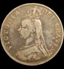 1889 Queen Victoria Jubilee Double Florin VF (4 Shillings / 2 Florins)