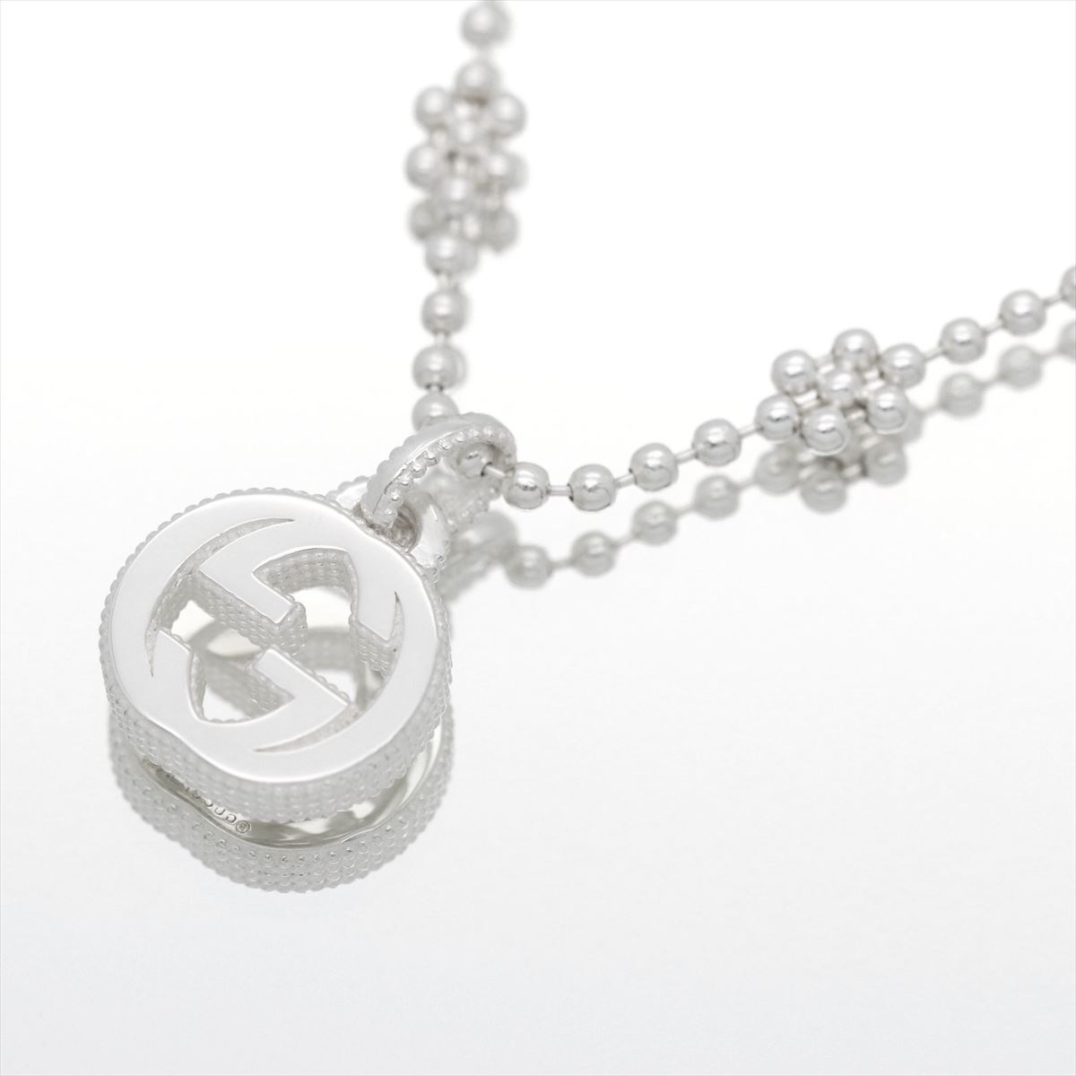 Gucci Necklace Interlocking G Pendant Silver Ag925 479221 J8400