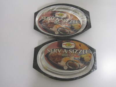 Nordic Ware SERV-A-SIZZLE Steak Serving Platters Set Of 2 Vtg