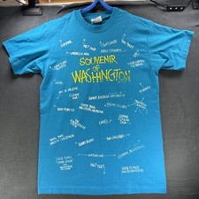 Vtg Washington Souvenir Of Washington Vintage Shirt 90s Hanes Size M Medium Blue