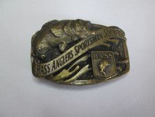 Bass Anglers Sportsman Society Belt Buckle BASS Made in USA Jumping Bass Fish