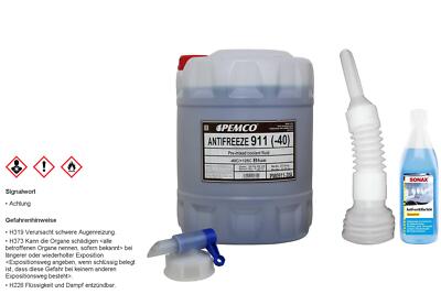 20L PEMCO Antifreeze 911 Kühlerfrostschutz blau Fertiggemisch Typ G11 Hahn 