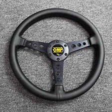 Omp Steering Wheel 14 Inch Black Leather Currency Racing Steering Wheel Red Horn Omp Steering Wheel 14 Inch Black Leather Currency Racing Steering Wheel Red Horn