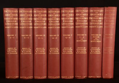 洋書 8 Dictionary of Anonymous and Pseudonymo 1926-1956 8vol Dictionary Anonymous Pseudonymous English
