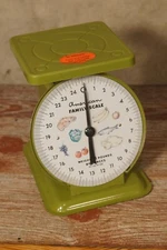 Mid Century Modern UGLY Green American Family Kitchen Scale 25 Ib