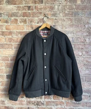 APC Men’s Varsity Jacket, Sz Medium, Black 100% Wool