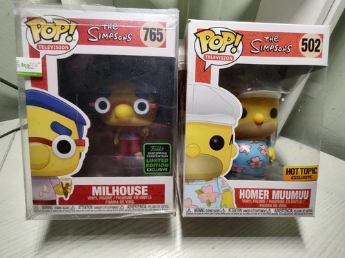 2 DOLLS Funko Pop! Vinyl: Simpsons Milhouse and Simpsons Homer in A Muumuu