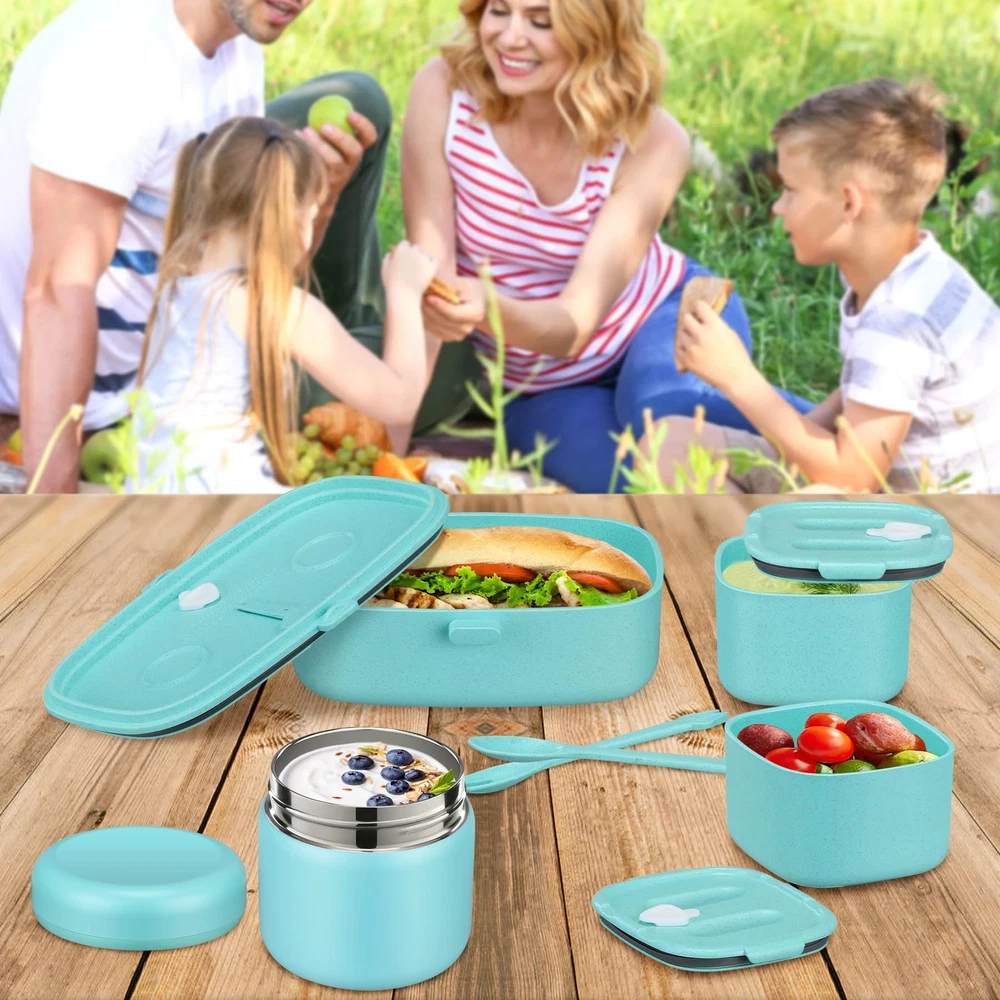 Bento Lunch Box With 8oz Soup Thermo Kids Sustainable Bento Box Leakproof Lunch