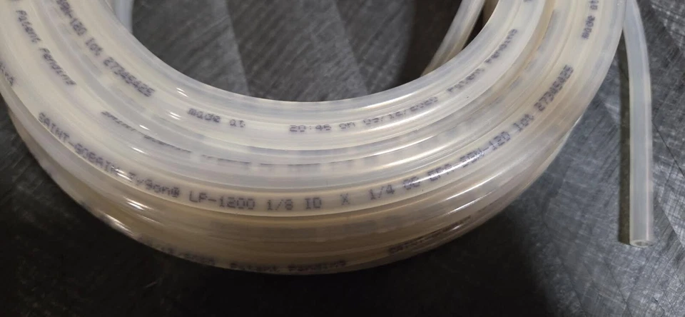Tubo de línea de combustible para motor pequeño Tygon LP-1200, manguera - transparente 1/4" OD x 1/8" ID (50 pies) Foto 3 de 3