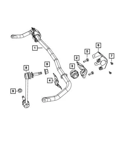 Buje estabilizador delantero genuino Mopar 2005-2014 Dodge Magnum barra estabilizadora 4782684AB Foto 3 de 3
