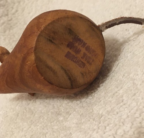 Vintage dänische Teakholz Leder Ohren Maus Figur Mitte des Jahrhunderts modern Mcm - Bild 5 von 10